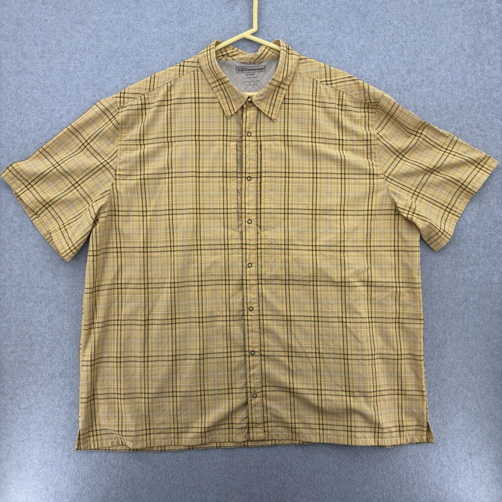 5.11 Tactical Series Shirt Men's 3XL Plaid Short Sleeve Snap Button Outdoor